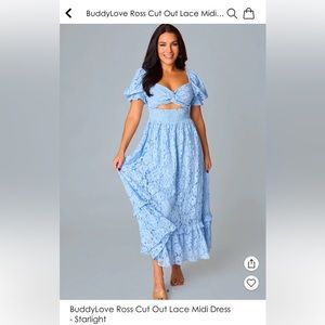 ROSS CUT OUT LACE MIDI DRESS - STARLIGHT SIZE SMALL